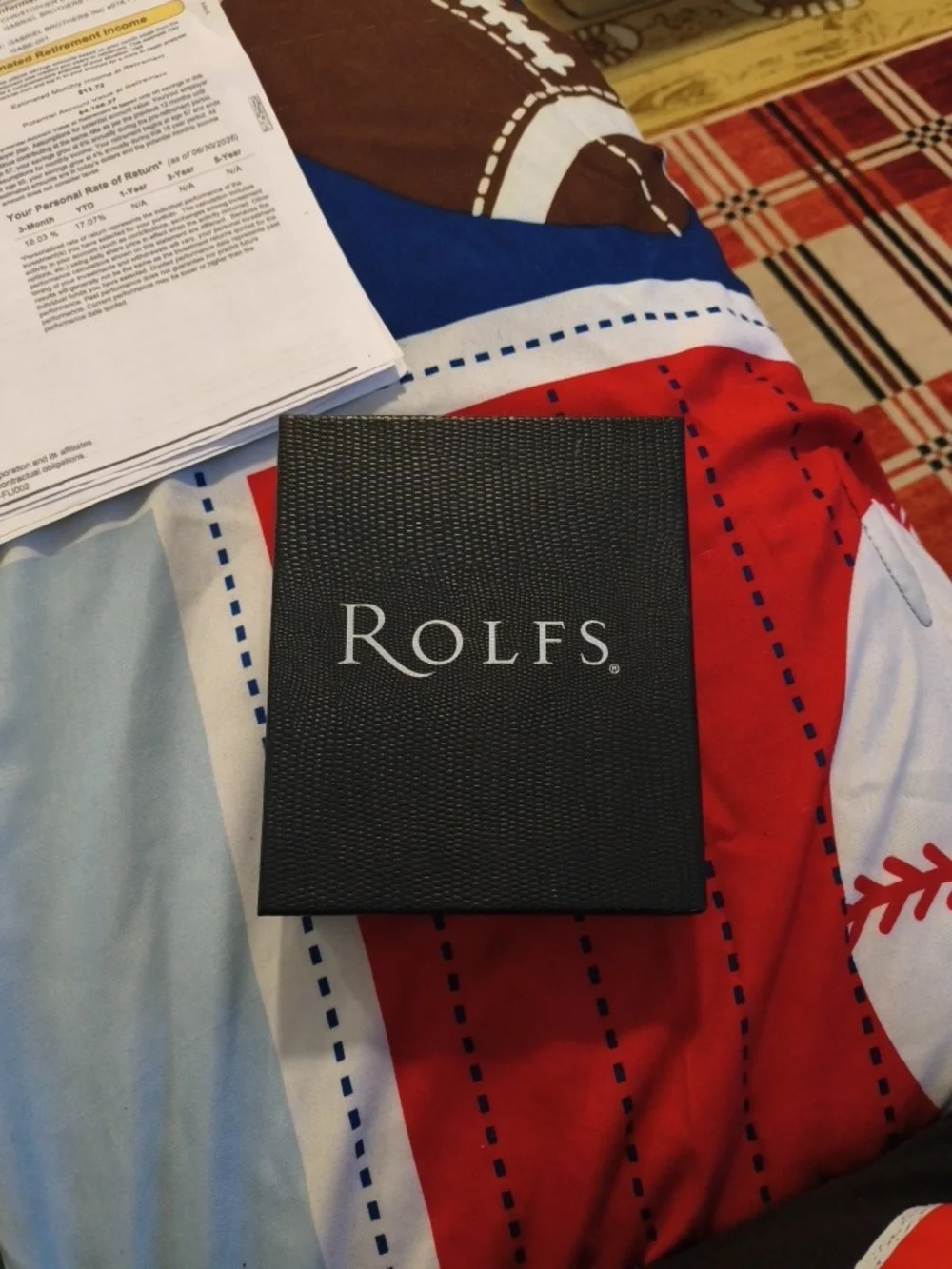 Rolfs Black Textured Box with Rolfs Logo